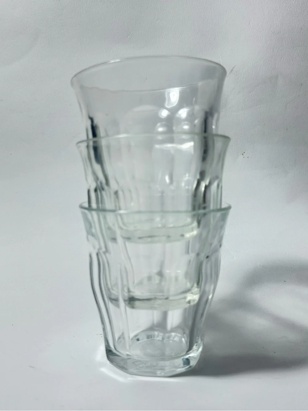 3 Vintage Duralex Picardie Glasses Clear 3.25” 8.4cm 20cl 6.75 oz Made In France
